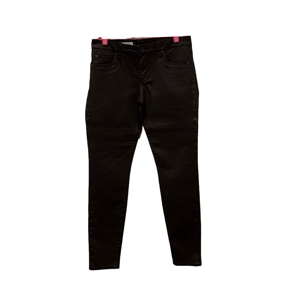 Kut from the Kloth Mia toothpick skinny dark brown pants, size 6